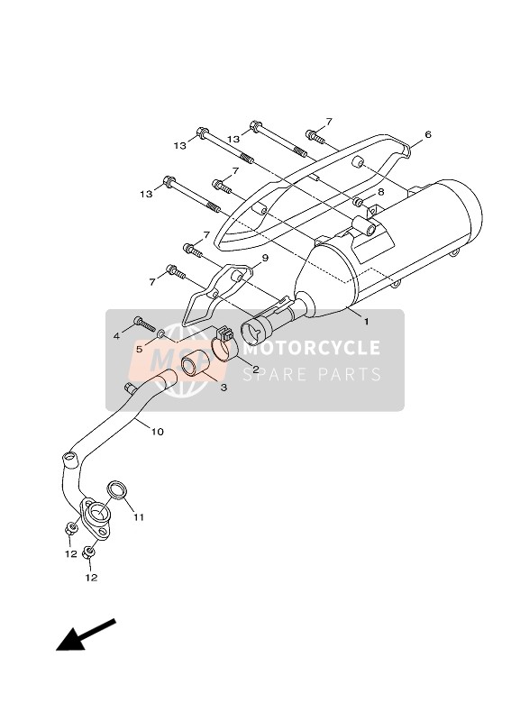 Yamaha HW151 2016 Exhaust for a 2016 Yamaha HW151